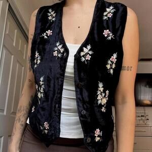 Paul Harris Design Embroidered Velvet Vest – Size S